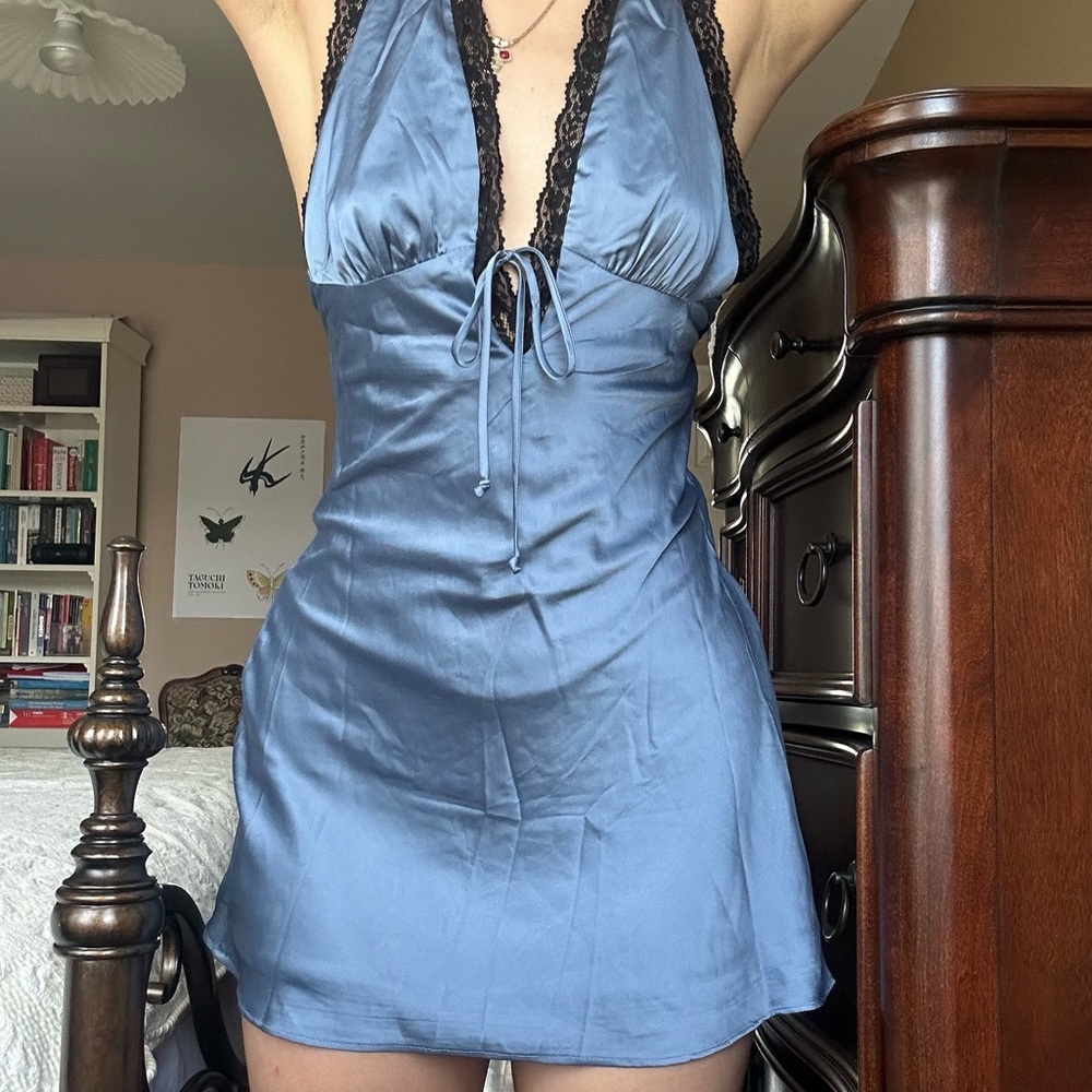 Cotton Candy LA blue silk dress